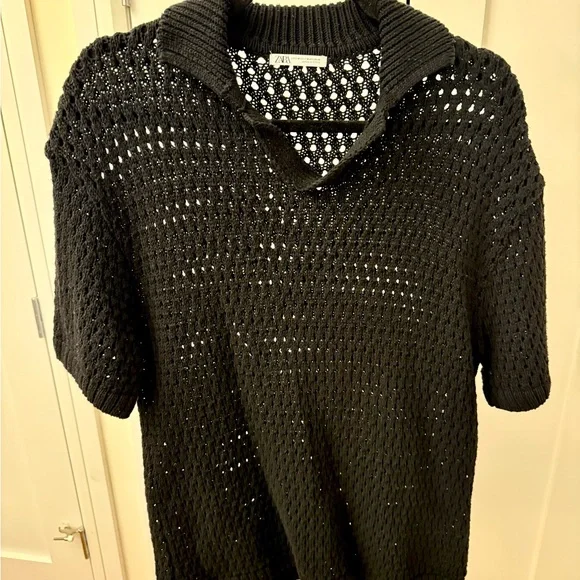 Zara Men's Charcoal V-Neck Sweater - Picture 4 of 4